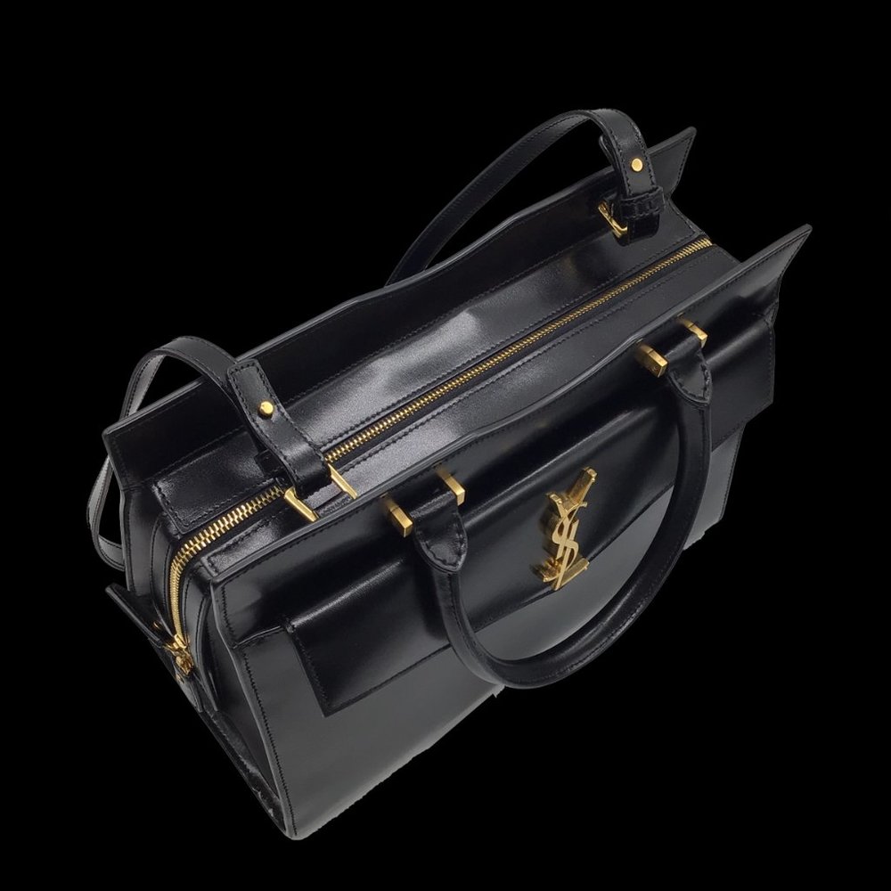 SAINT LAURENT BLACK LEATHER MEDIUM UPTOWN HANDBAG - Picture 6 of 9